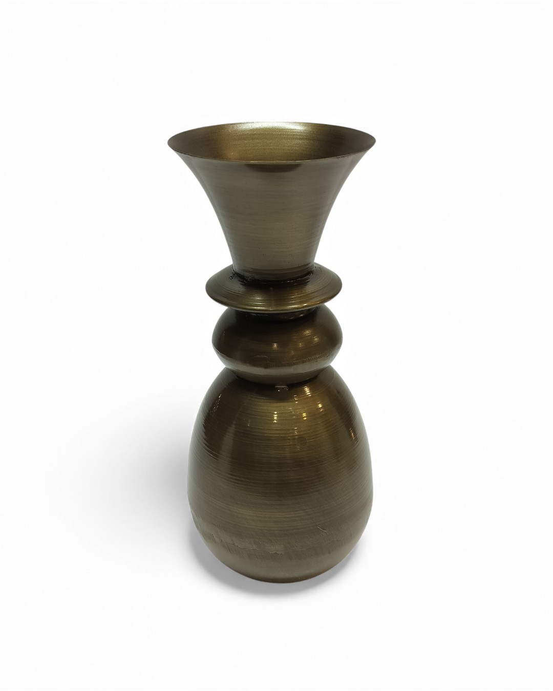 Contemporary Stacked Bronze Tapered Vase