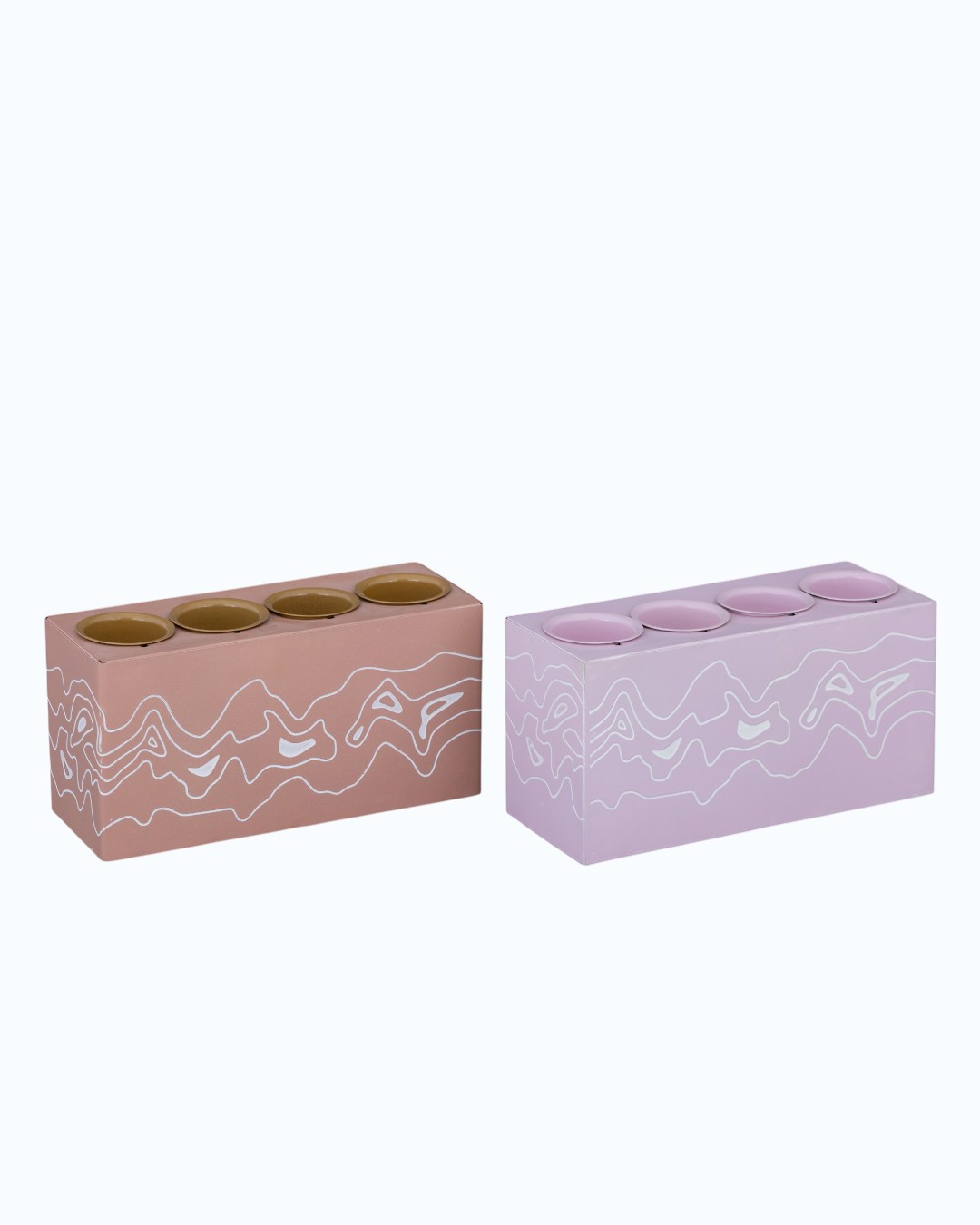 Textured Block Tealight Holder Trio