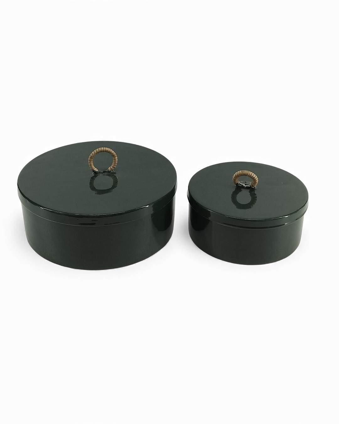 Forest Green Lacquer Storage Box Set