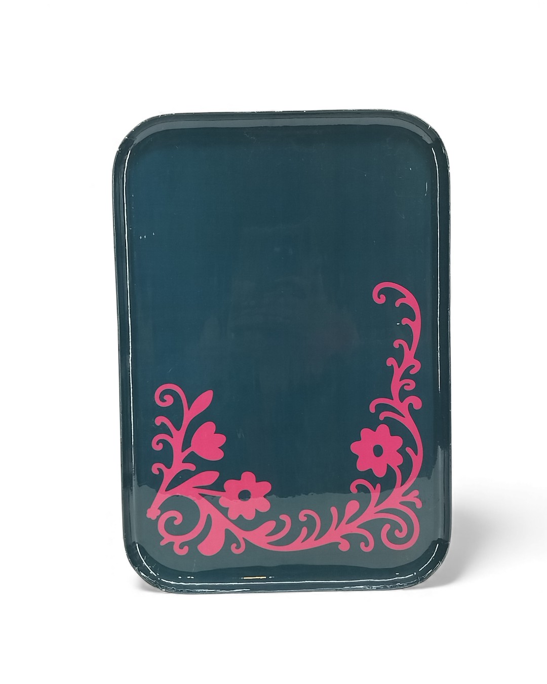 Scrollwork Transformative Teal Rectangle Tray