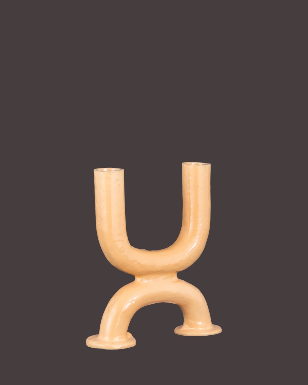 Abstract U-Shaped Sculptural Candle Holder