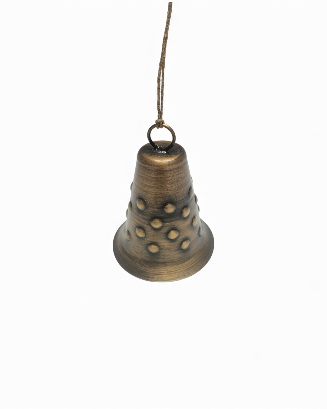 Antiqued Bronze Bell Ornament with Studs