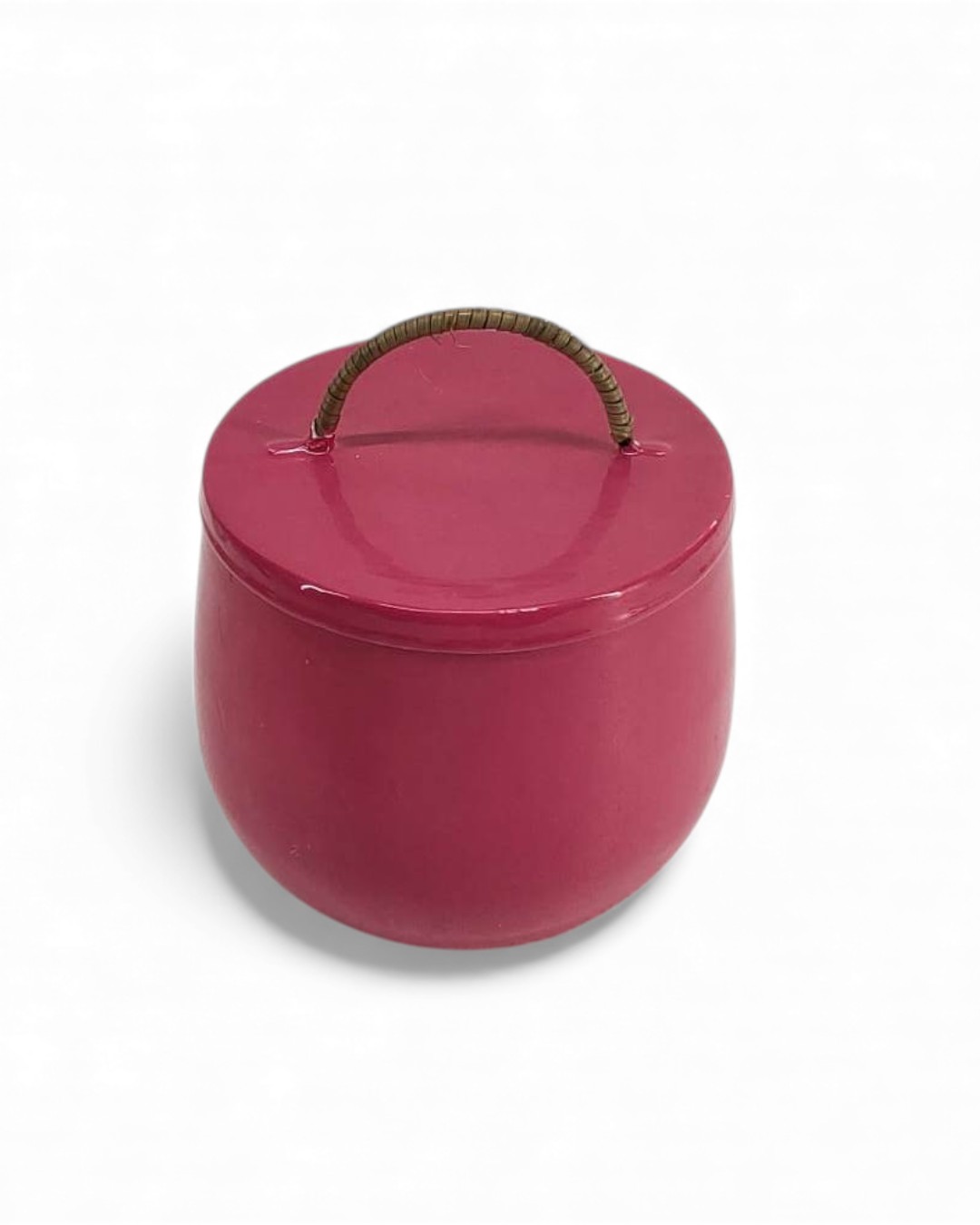 Curvy Berry Pink Lacquer Box with Handle