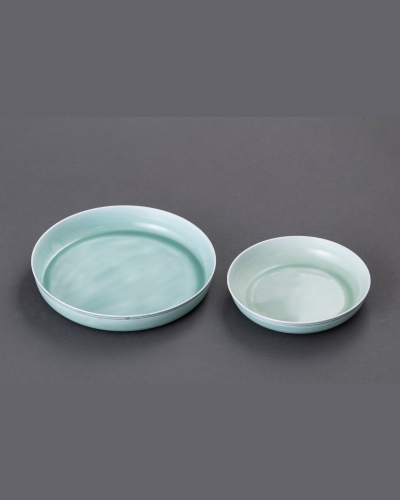 Aqua Green Minimalist Serving Plates (Set of 2)
