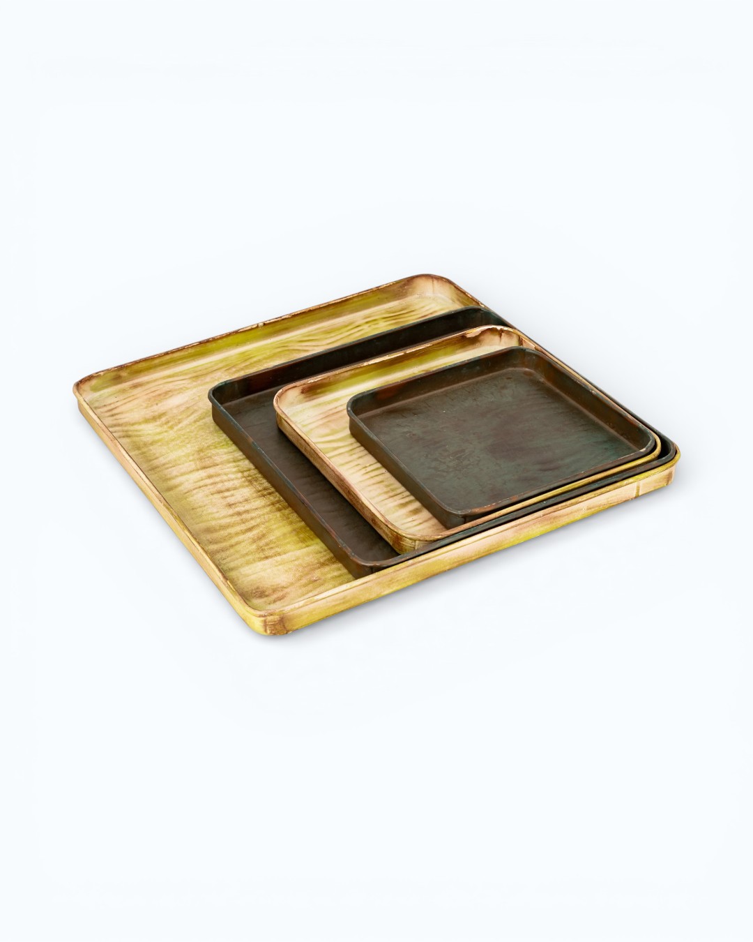 Nested Artisan Metallic Trays