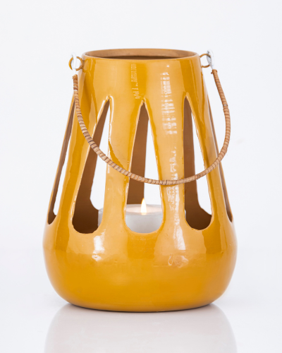 Mustard Yellow Wide Cutout Lantern