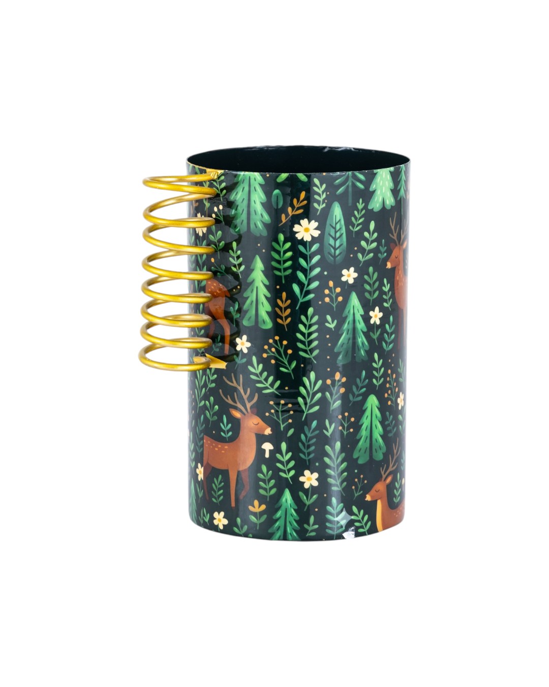 Enchanted Deer Forest Cylindrical Vase