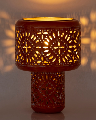 Coral Floral Cutwork Lamp