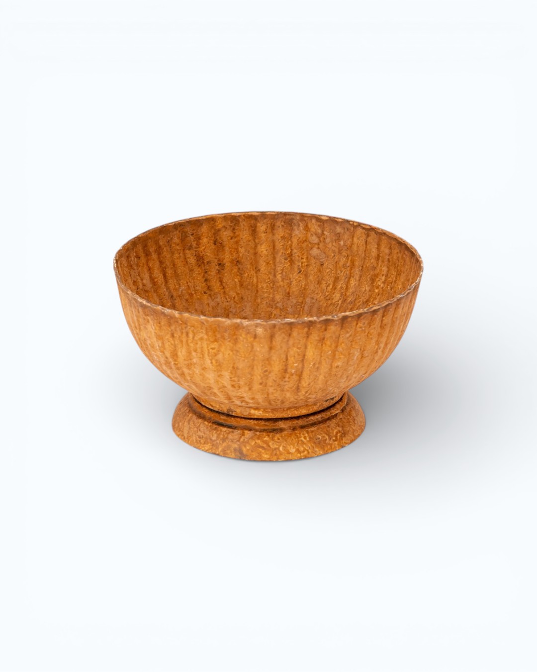 Ribbed Terracotta Pedestal Bowl