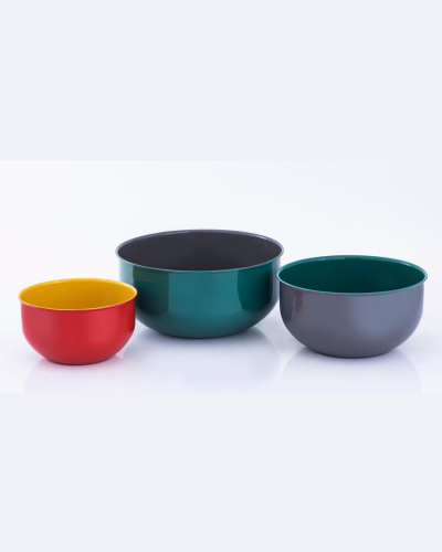 Multi-Color Glossy Bowl Set (Set of 3)