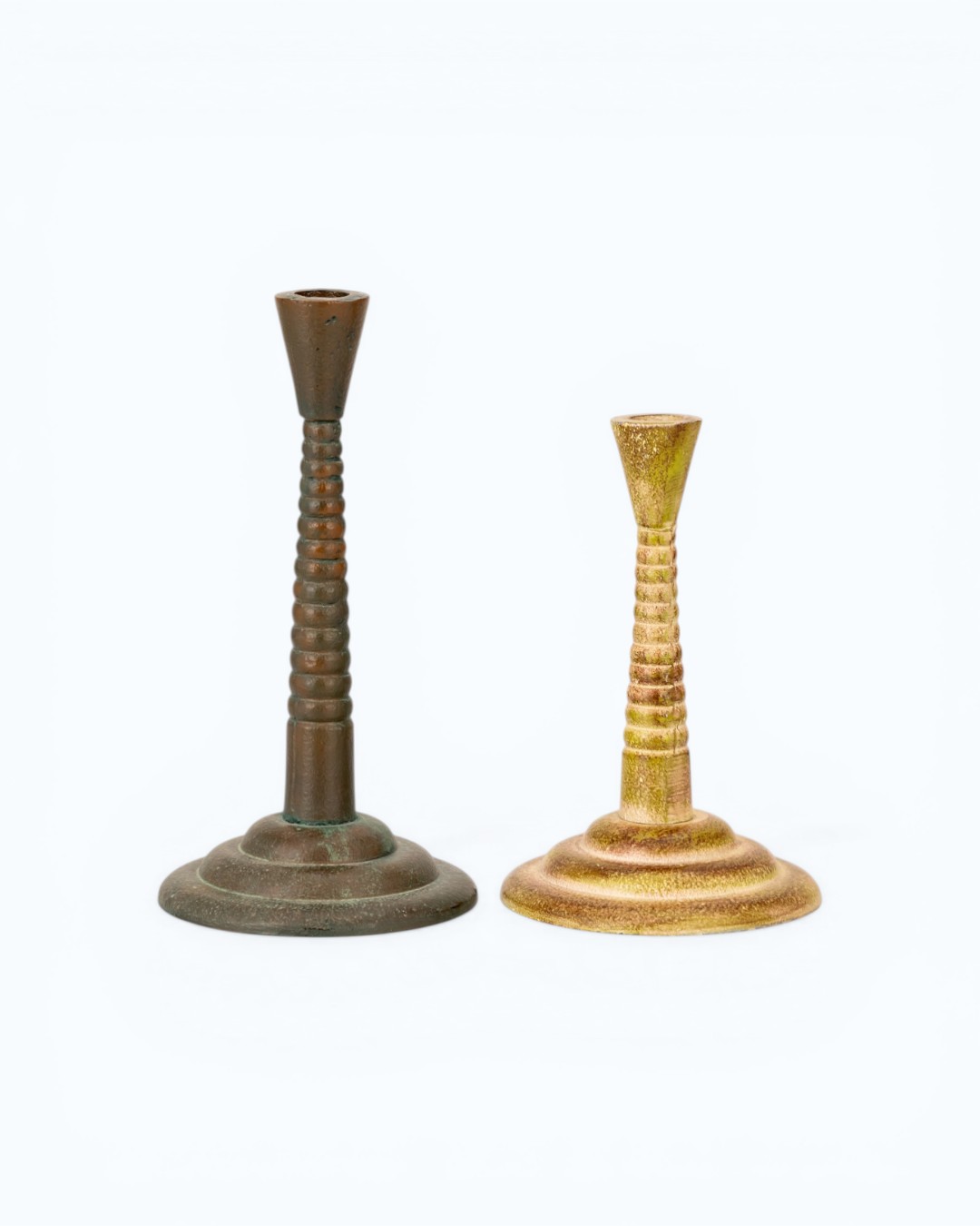 Beaded Pedestal Taper Candle Holders
