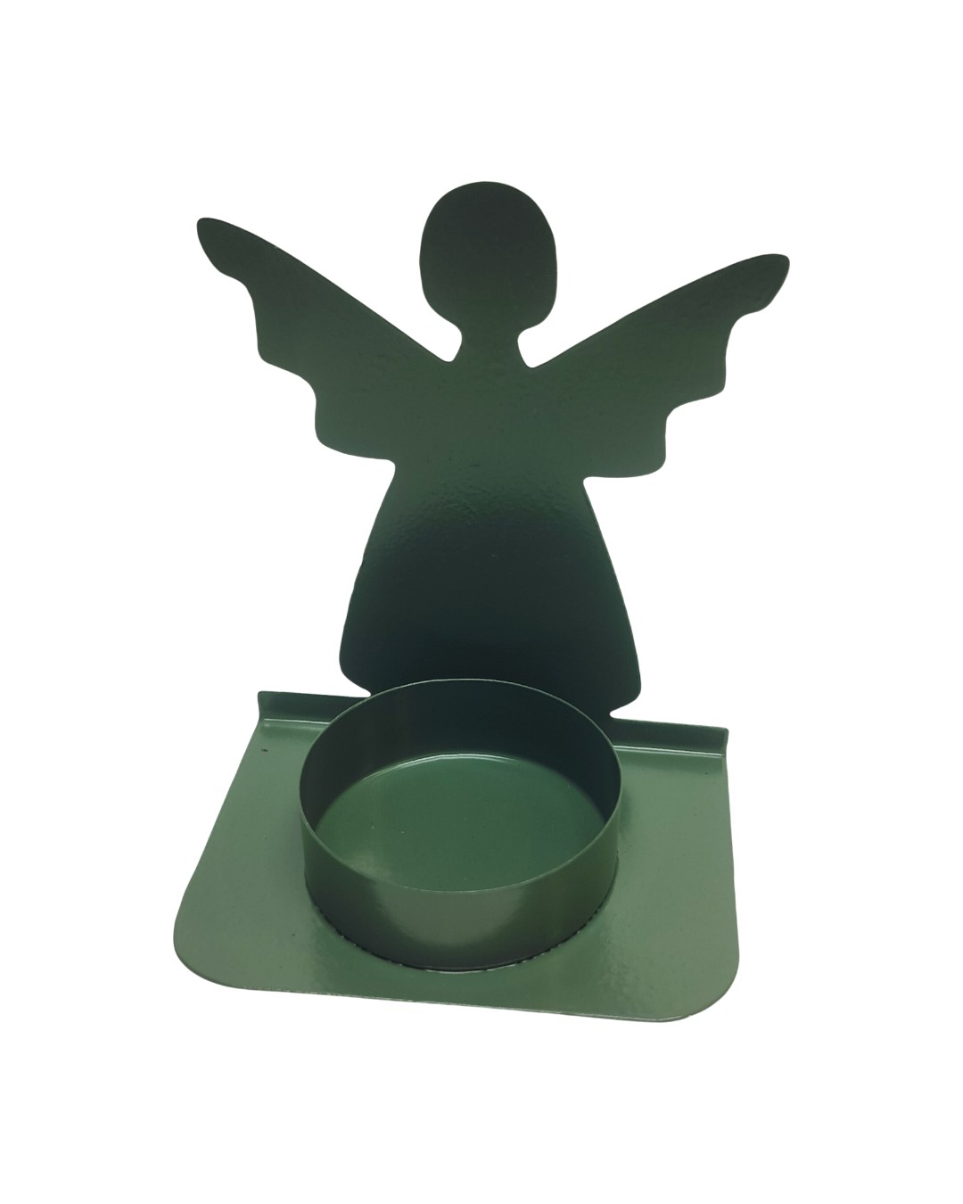 Minimalist Green Angel Silhouette Tealight Holder