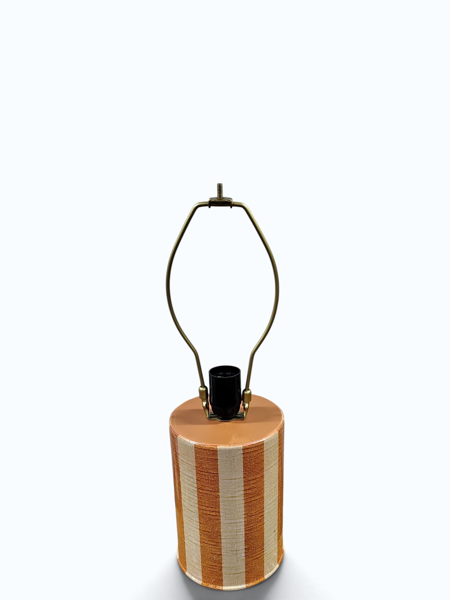 Terracotta Striped Drum Lamp Base