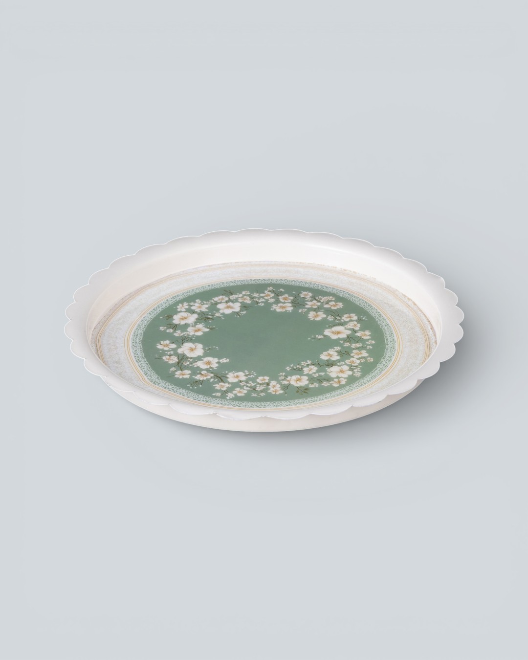 Poetic Romance "Scalloped Sage Meadow Charger"