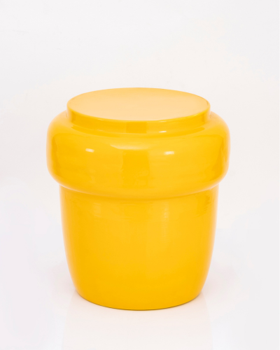 Glossy Modern Drum Stool – Sunburst Yellow