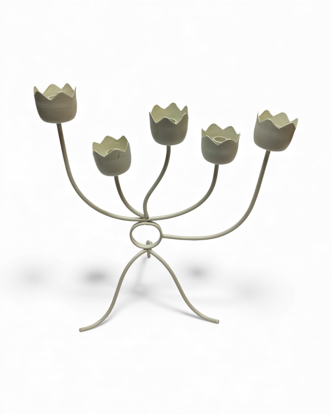 'Tulip Field' Five-Arm Floral Candelabra