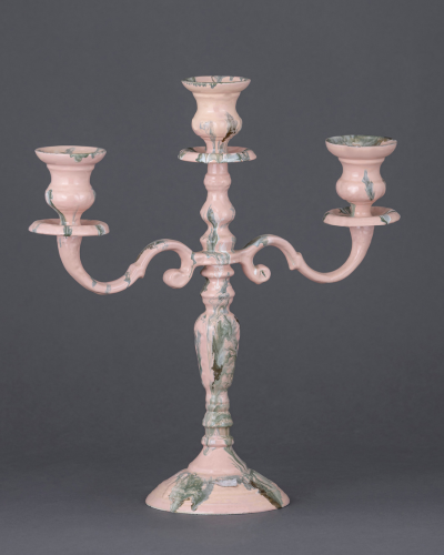Pink & Green Marble Finish Candelabra