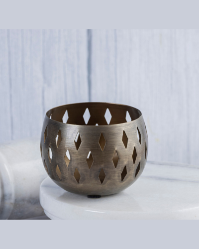 Diamond Cut Brass Votive