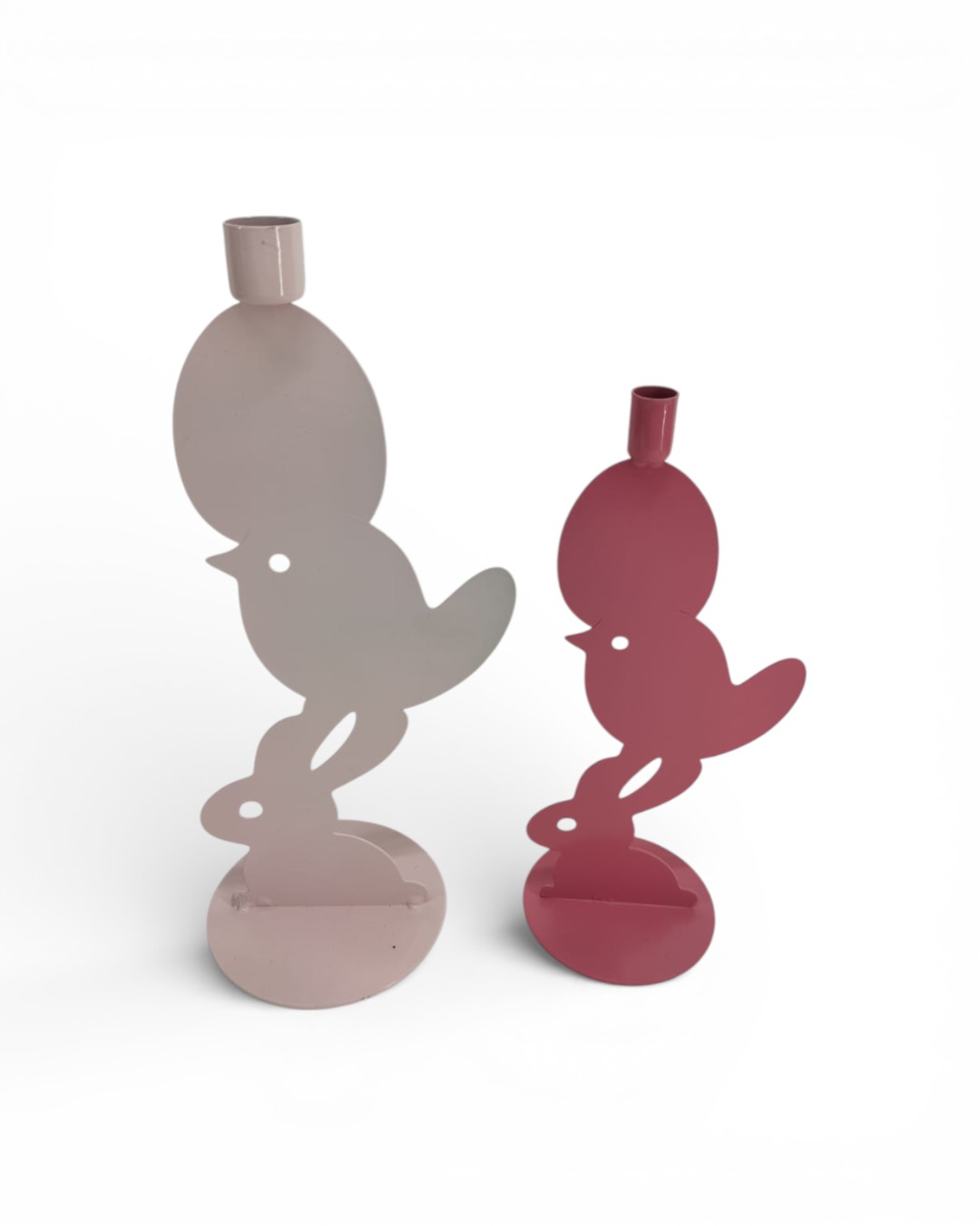 Easter Joy Silhouette Bird Candle Holders Set