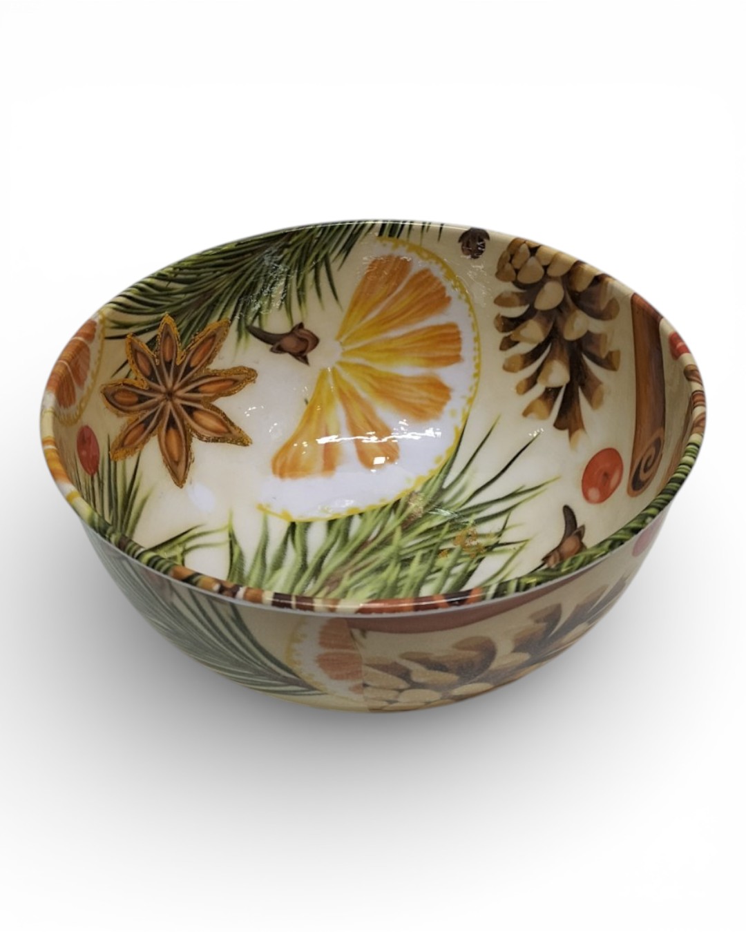 Spiced Orange and Evergreen Decorative Bowl