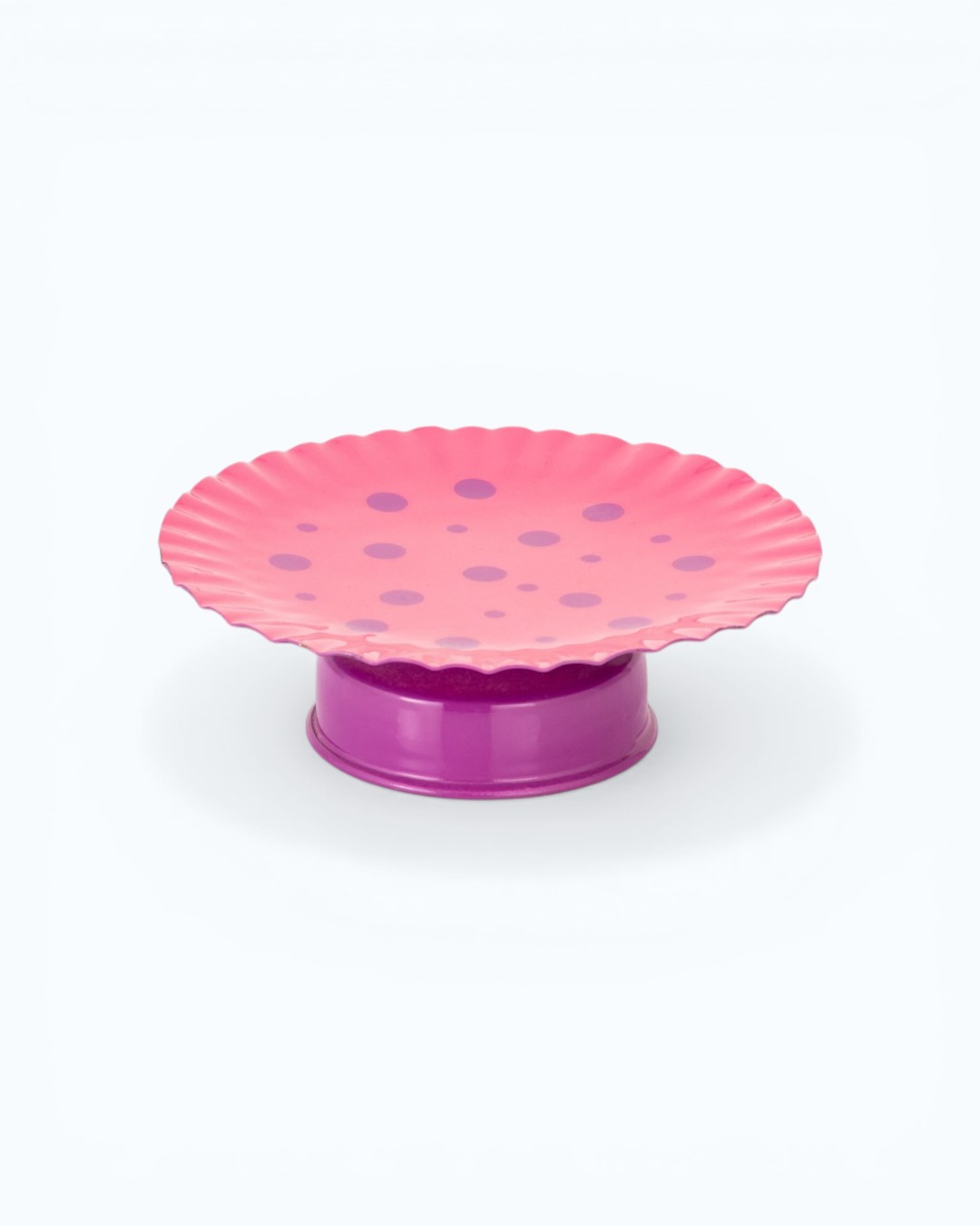 Playful Dots Scalloped Pink Stand