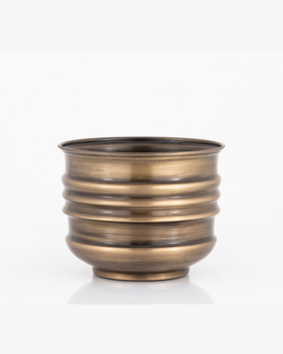 Small Ribbed Bronze Utility Pot