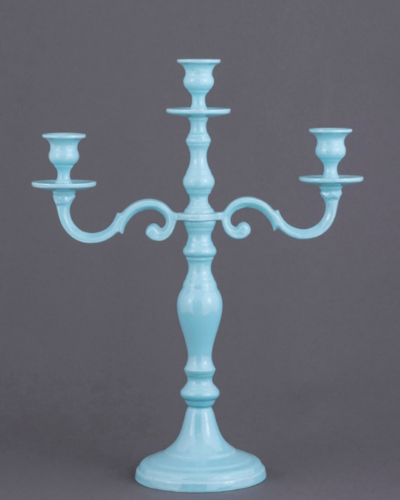 Glossy Pastel Blue Candelabra