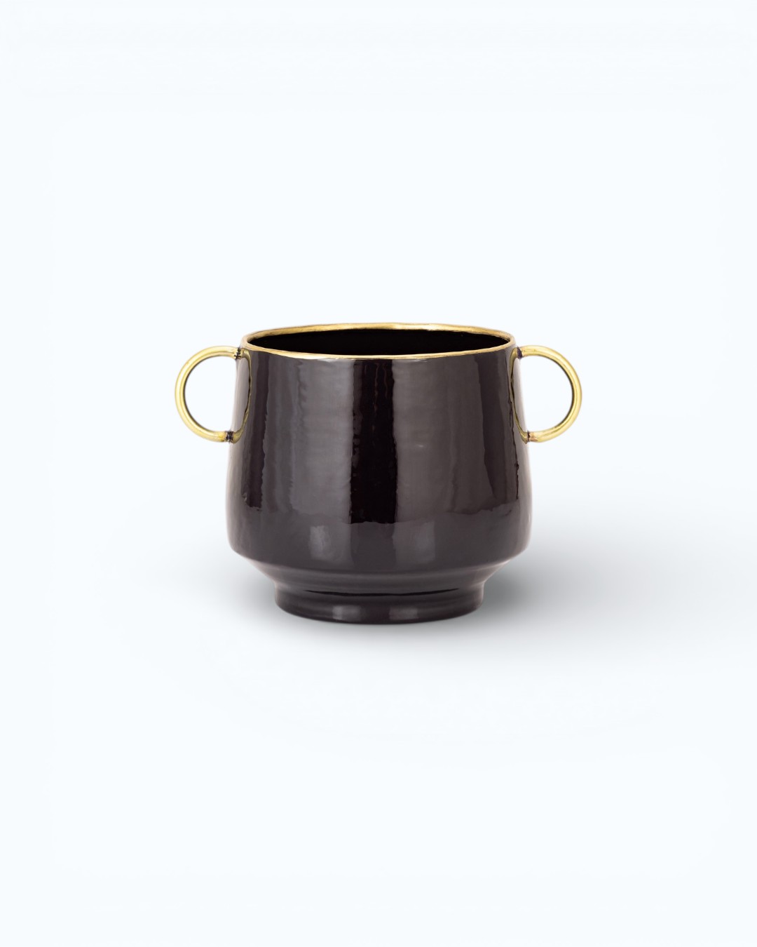 Midnight Gold-Rimmed Trough Planter