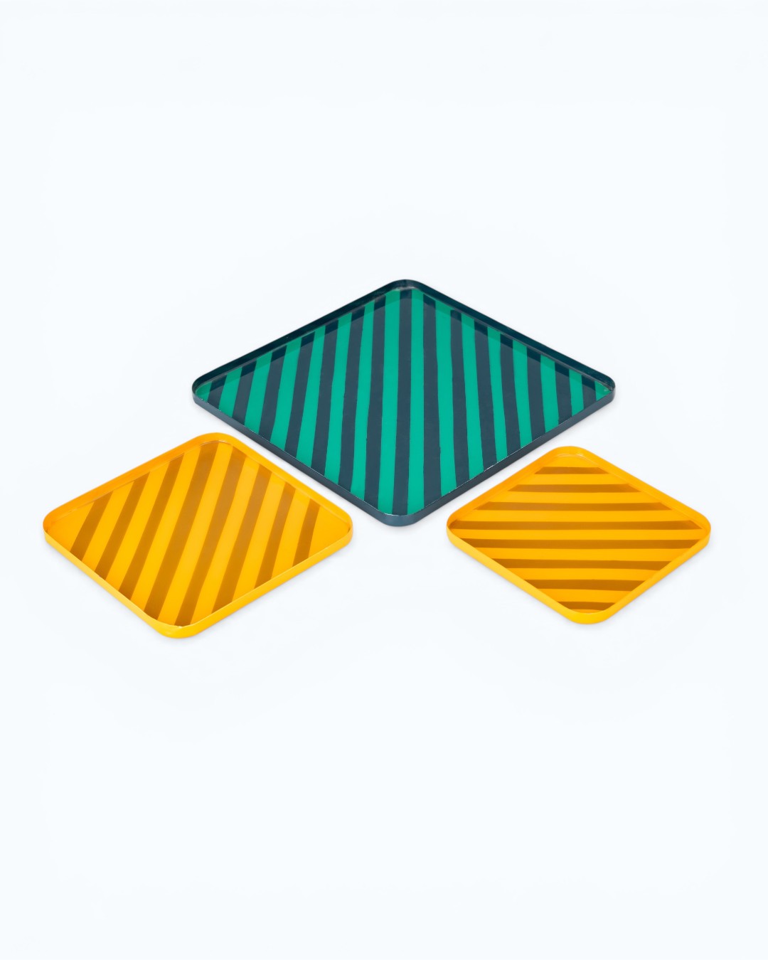Joyful Stripes Nesting Trio (Teal & Yellow)