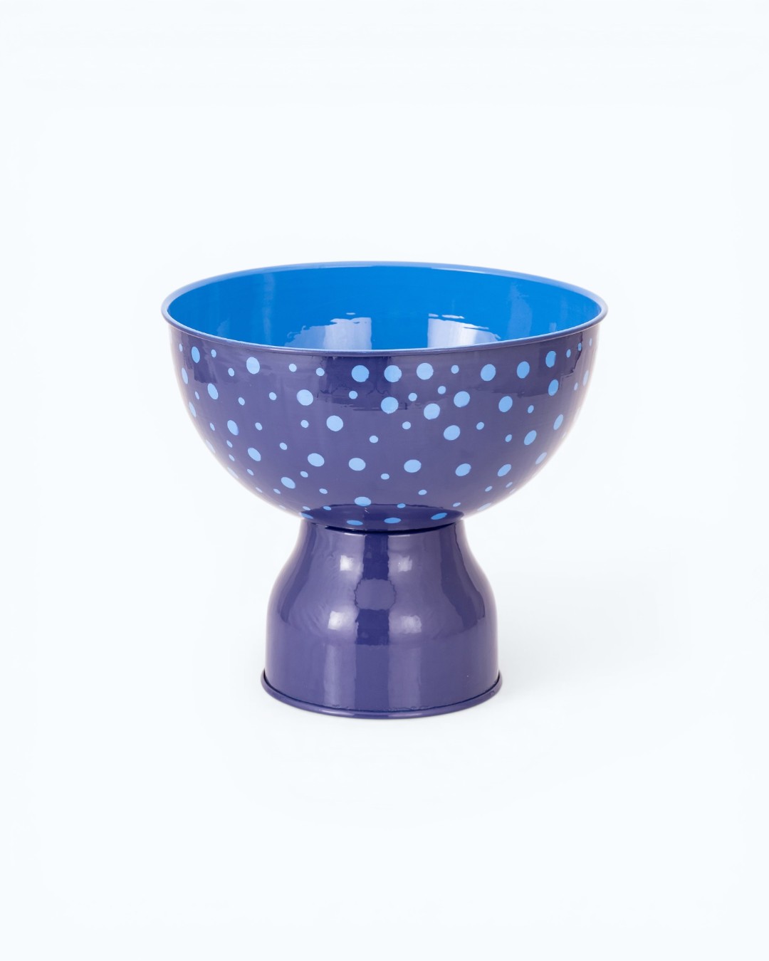 Playful Dots High-Pedestal Indigo Bowl