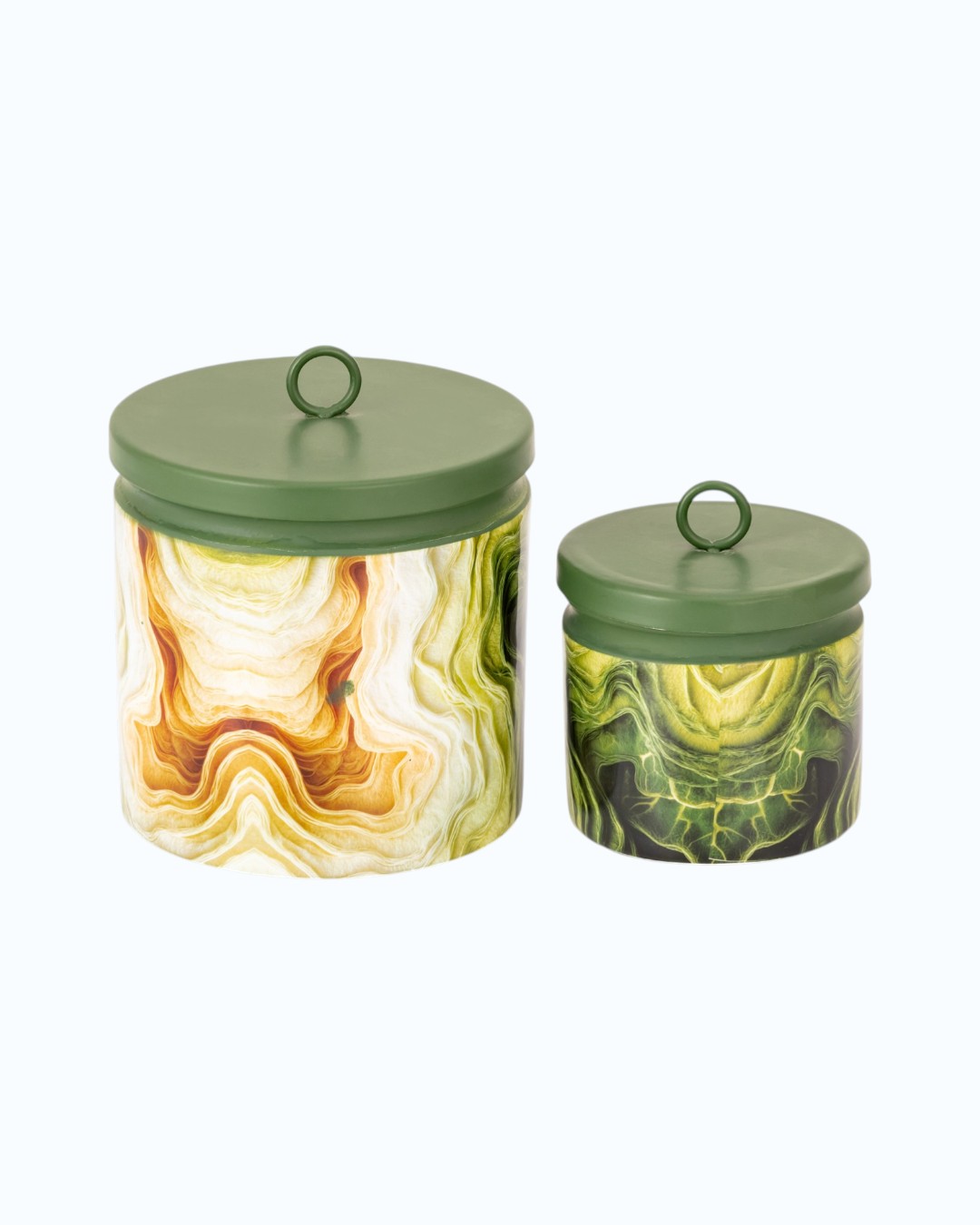 Botanical Bliss Mossy Grain Tall Canisters
