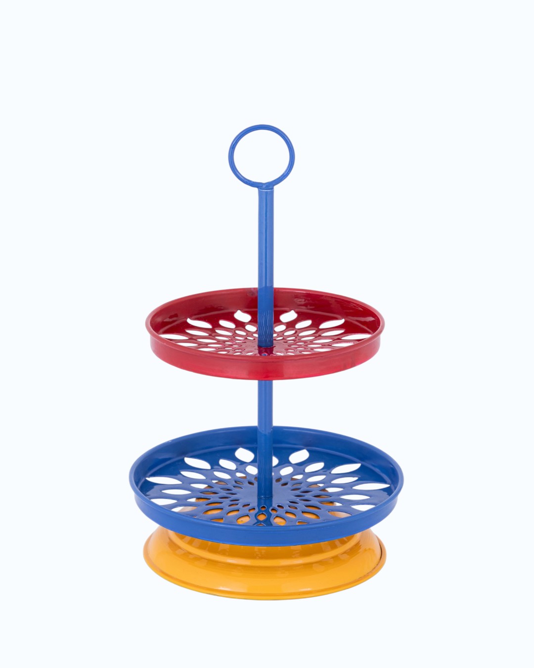 Primary Colors Perforated Tiered Stand