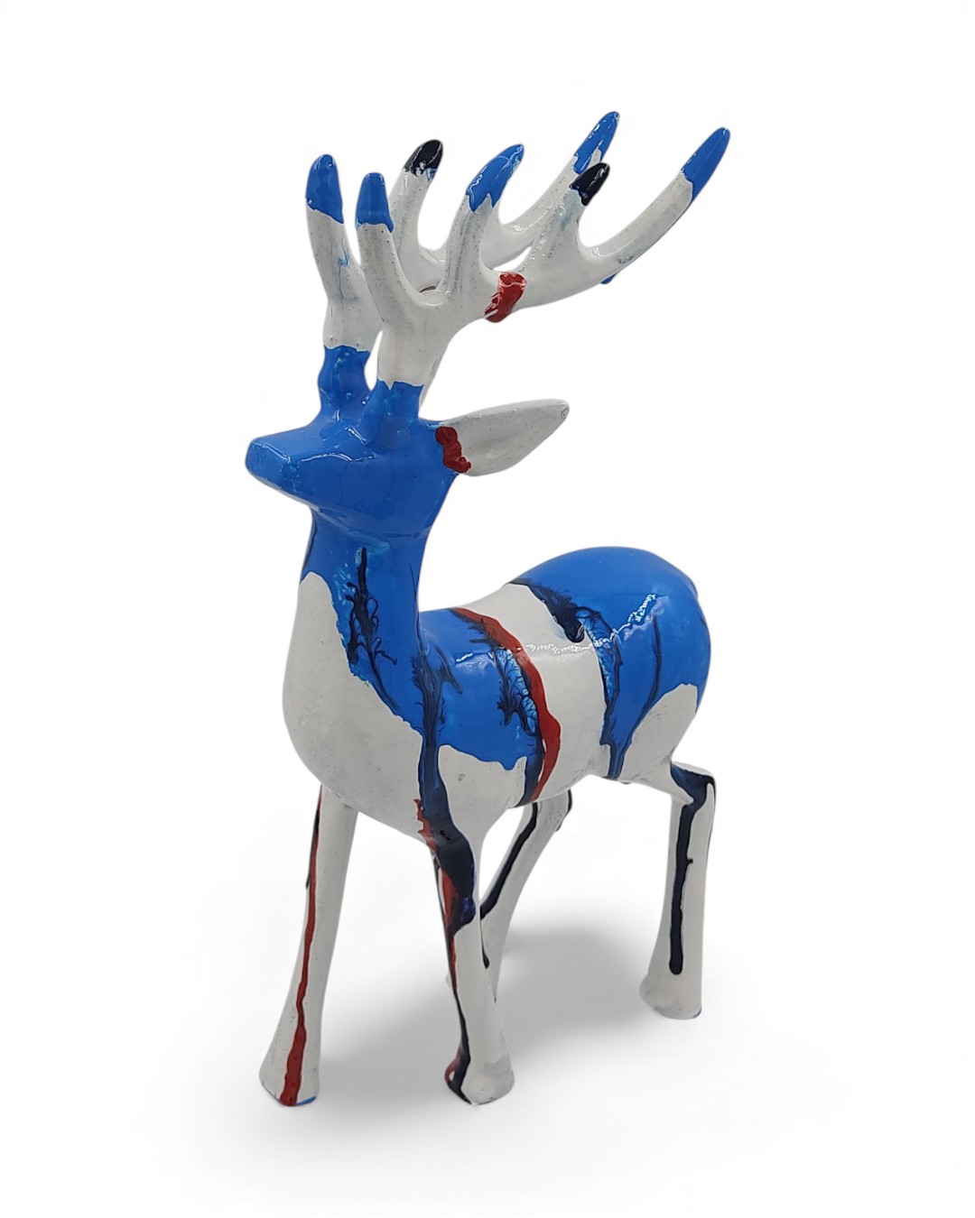 Abstract Art Splatter Reindeer Figurine
