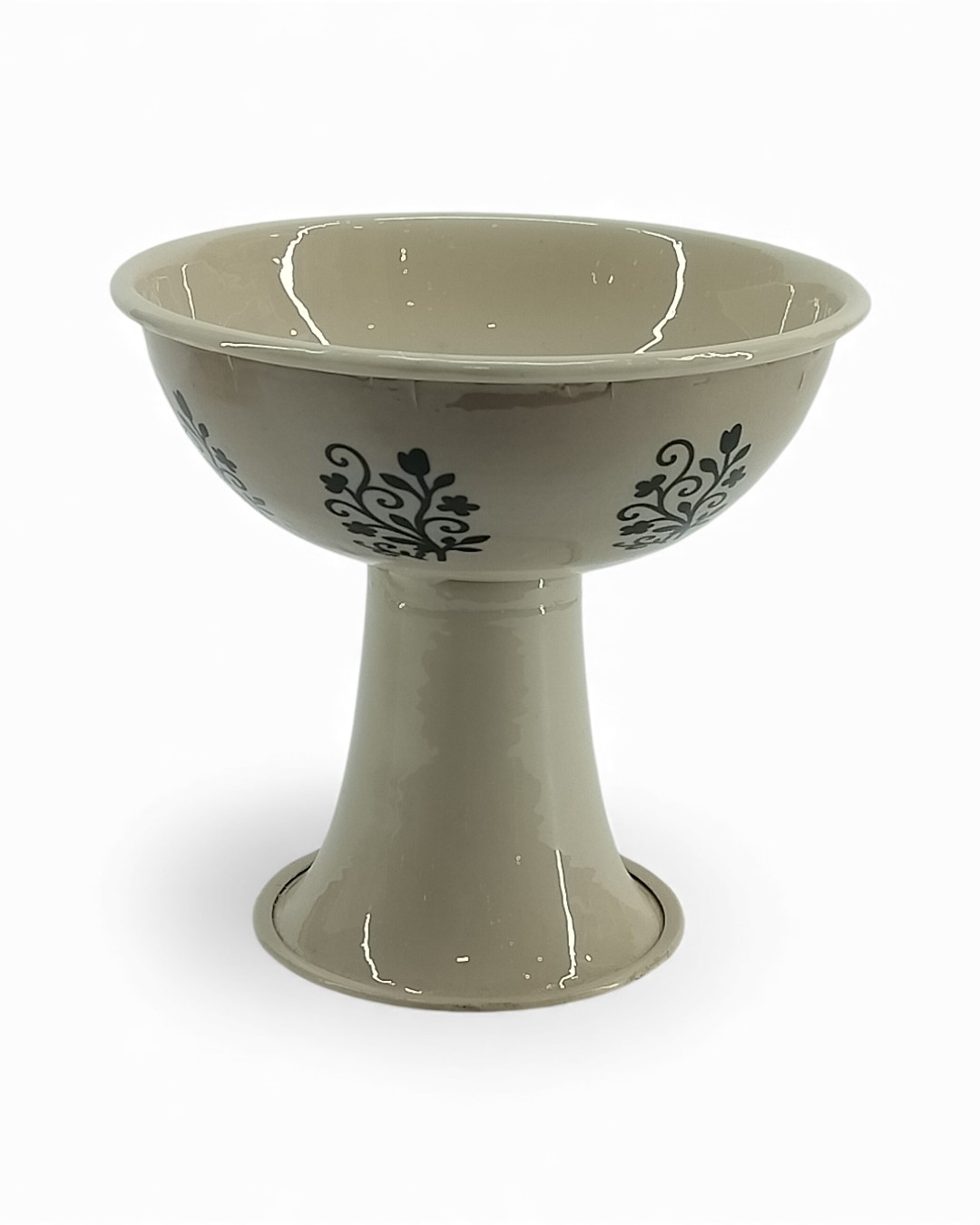 Joyful Scrolls Elevated Bowl- Light Beige