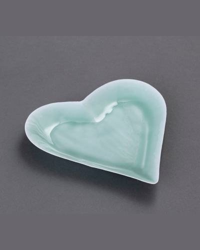 Aqua Heart-Shaped Decorative Tray