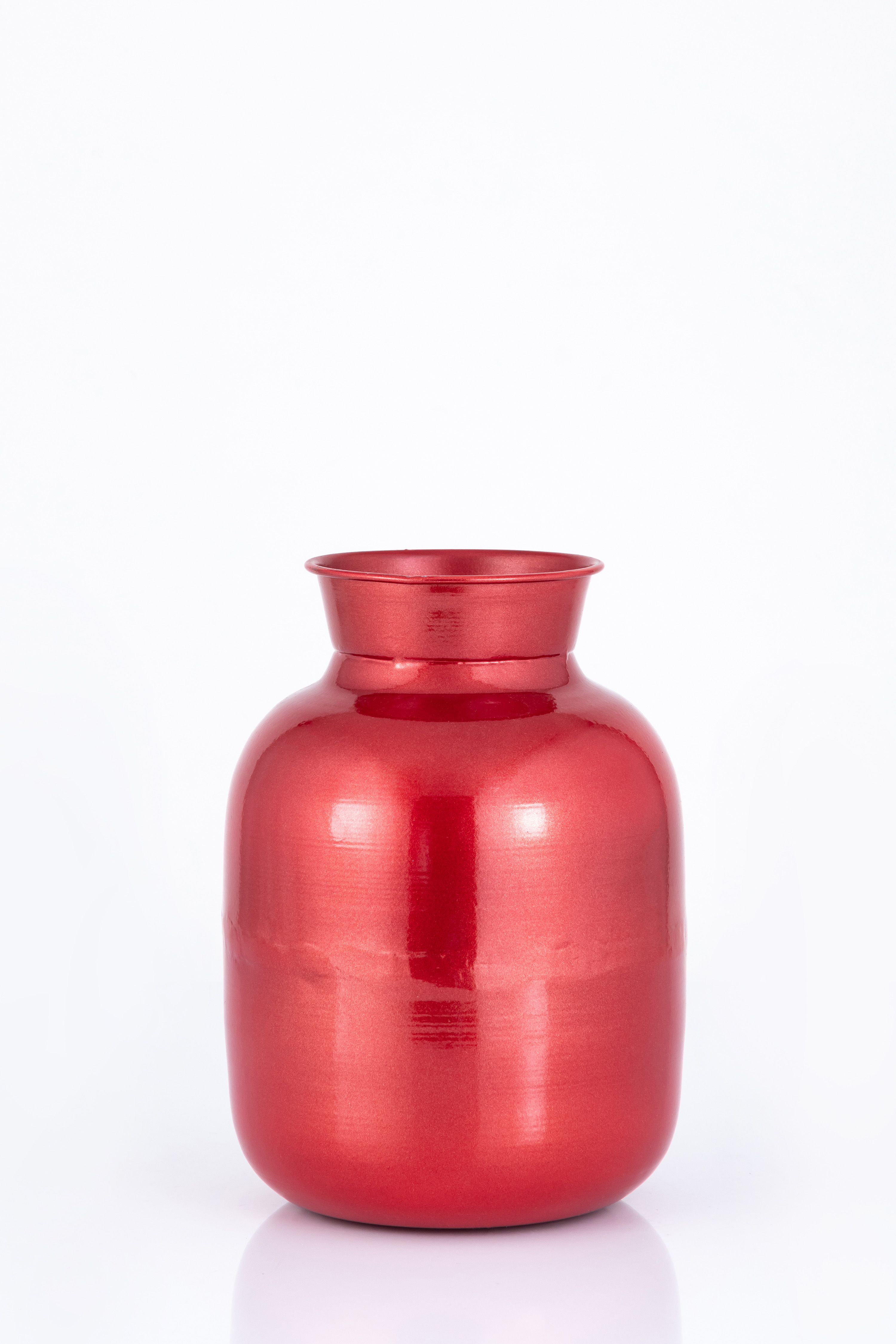 Vibrant Crimson High-Gloss Necked Planter