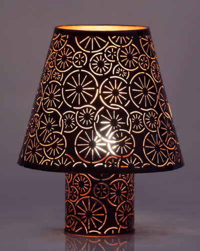 Metallic Pink Embossed Floral Cutwork Lamp