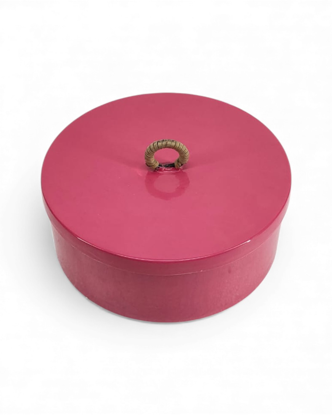 Large Magenta Lacquer Round Accent Box