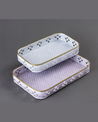 Rectangular Lilac & Perforated Trays