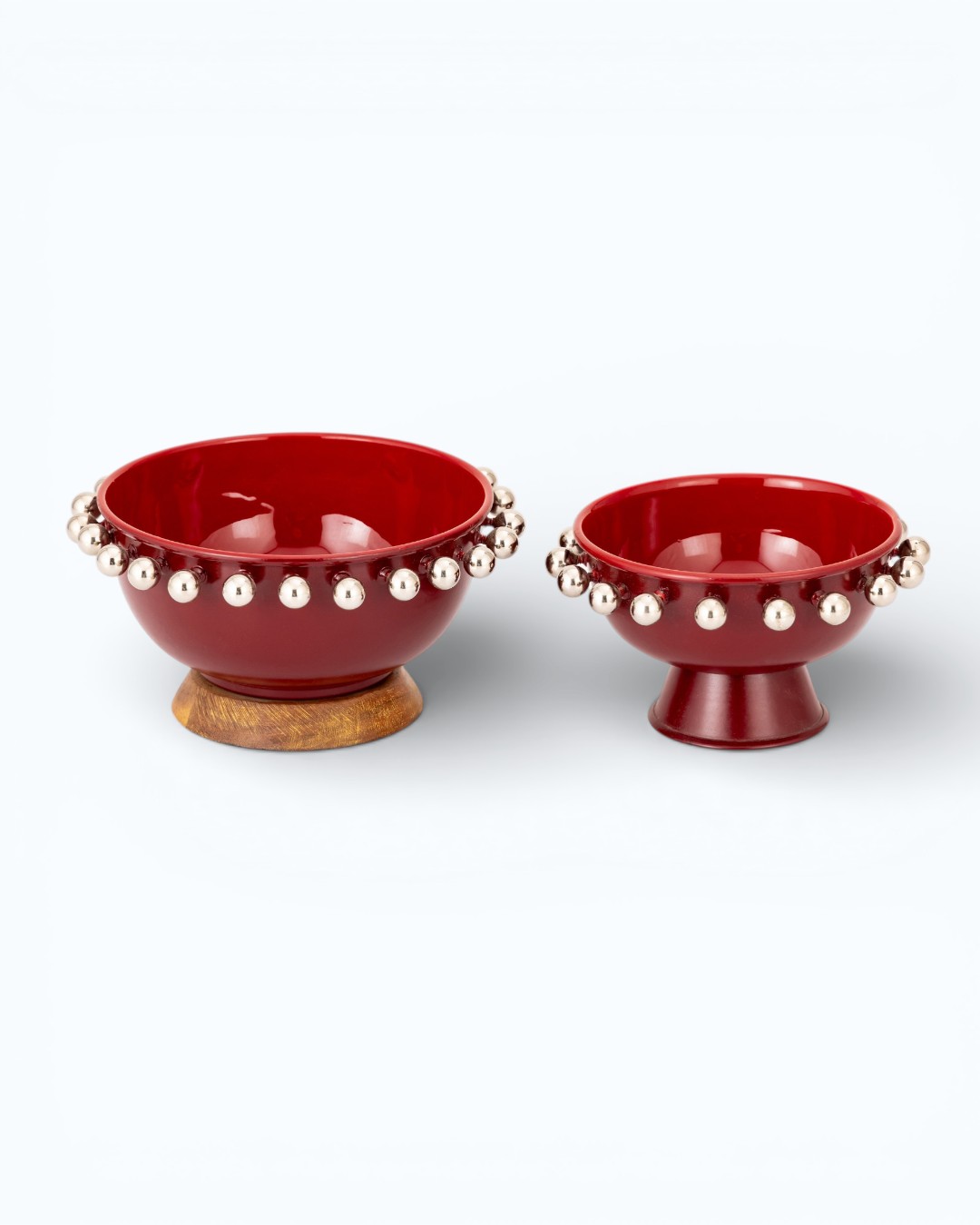 Metallic Beaded Red Chalice Set