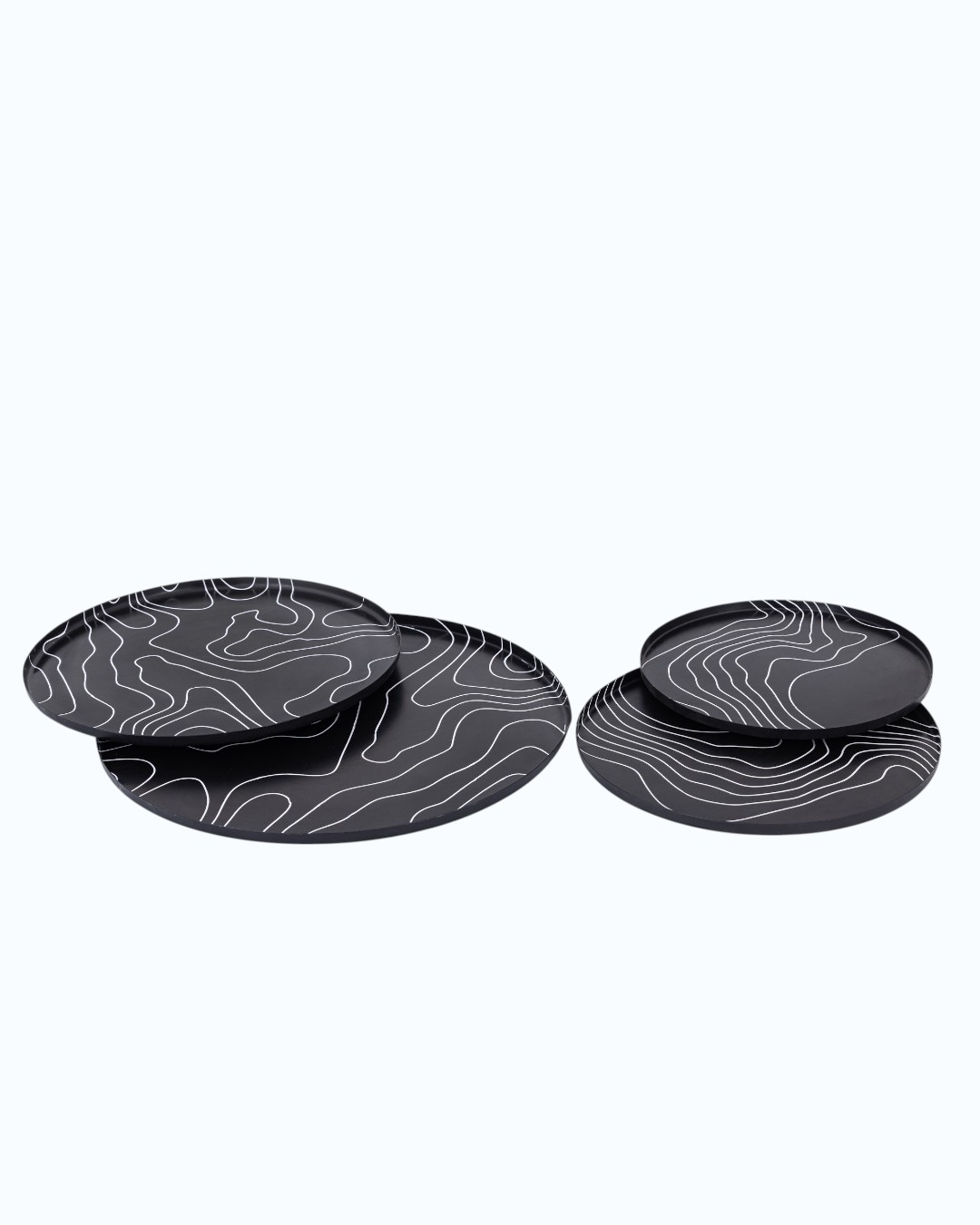 Monochrome Topographic Map Decor Plates