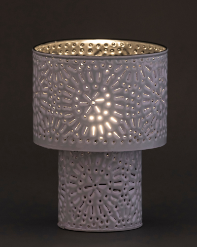 White Geometric Burst Lamp Holder