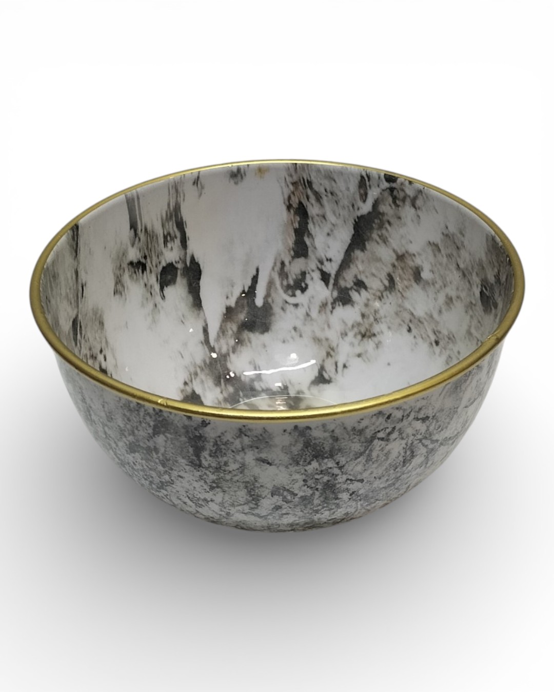 Modern Marble and Gold Rimmed Bowl