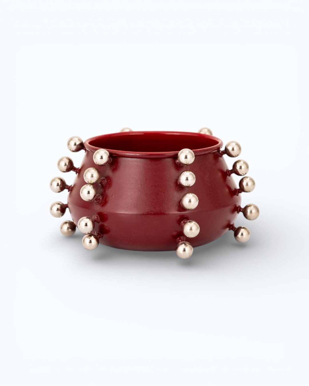 Studded Metallic Red Statement Bowl