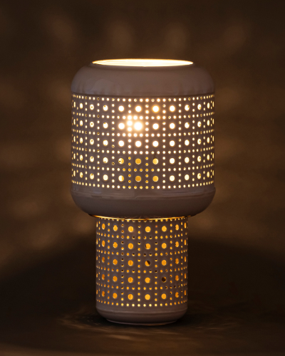 Pearl White And Royal Plum Dot Matrix Lamp