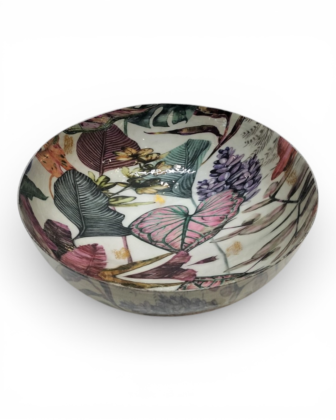 Lush Tropical Botanical Leaf Decorative Bowl