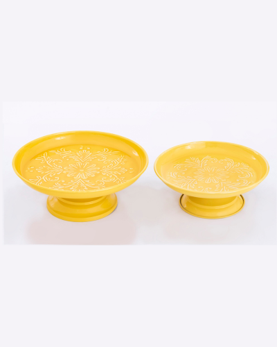Sunshine Yellow Pedestal Cake Plates