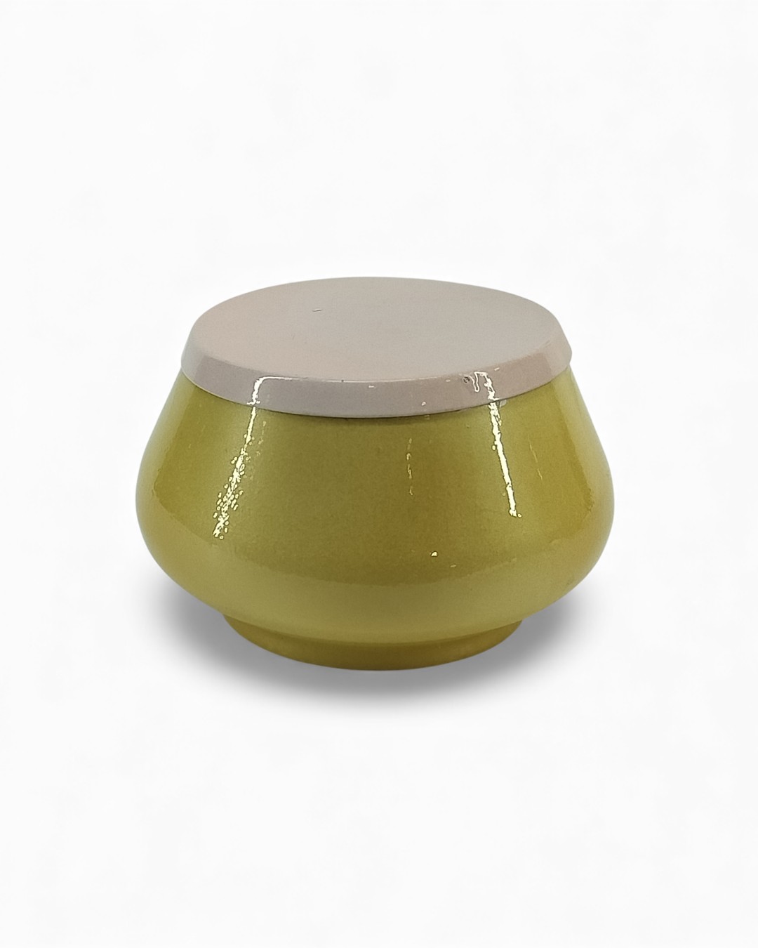 Ochre Curvy Box with Contrast Beige Lid