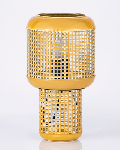 Golden Mustard Grid Lamp