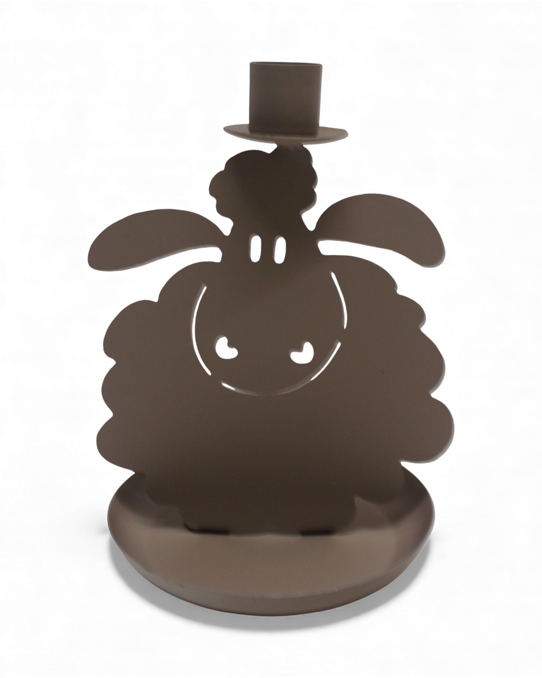 Whimsical Sheep Silhouette Taper Candle Holder